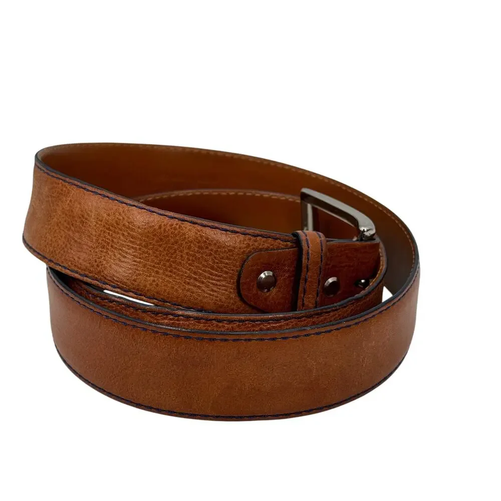 Francis Edward Italian Calf Leather Dress Belt Men's 43 Brown USA Classic Luxe